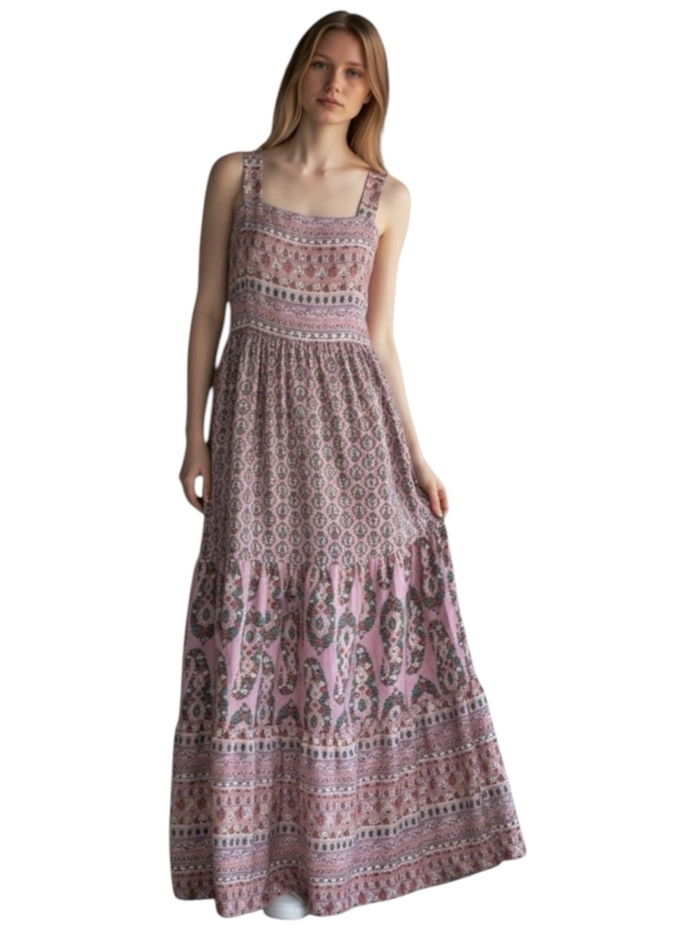 Knox Rose mixed floral print boho maxi dress size L